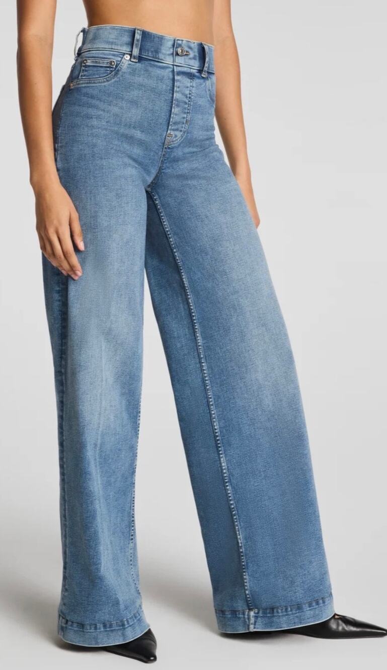 SPANX EveryWear Pull-On Wide Leg Jeans Stretch Pull-on Women's 1X New